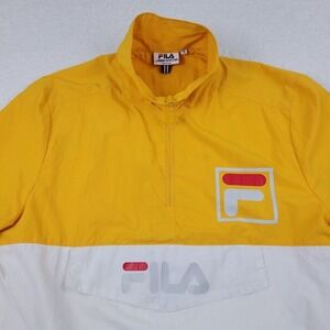 Fila Urban Outfitters Kensington Anorak Jacket Mens Small Yellow Nylon *See Pics
